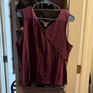 Christopher & Banks Deep Red Sleeveless Top